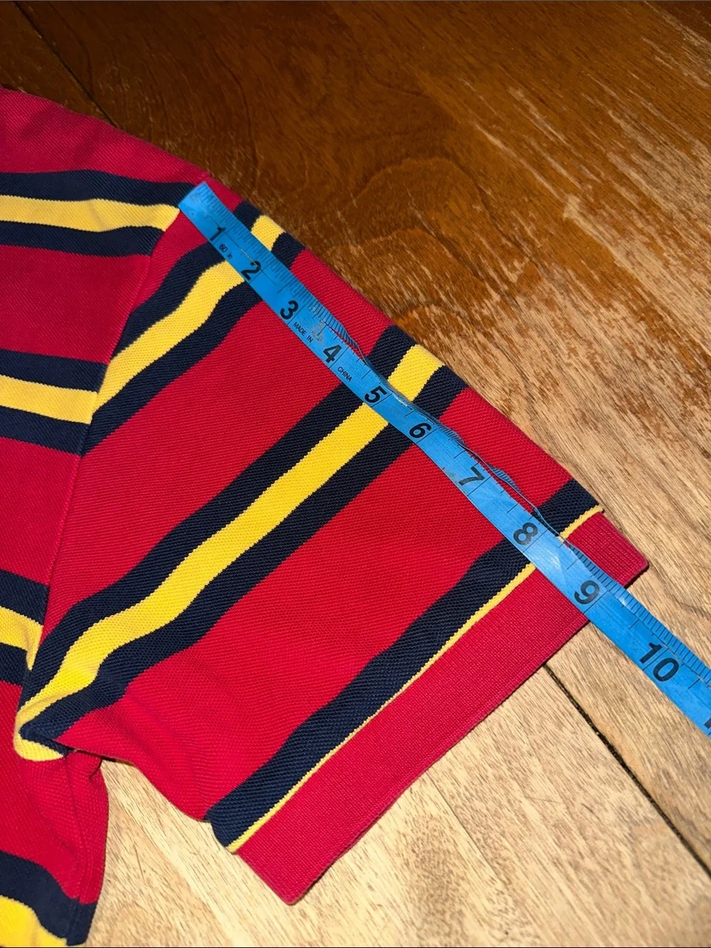 Ralph Lauren Red Polo with Navy and Yellow Stripes